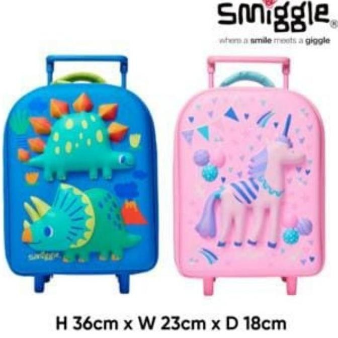 Smiggle Trolley Glide  Dino -Unicorn Backpack/KadO/Tas Koper Anak Tk