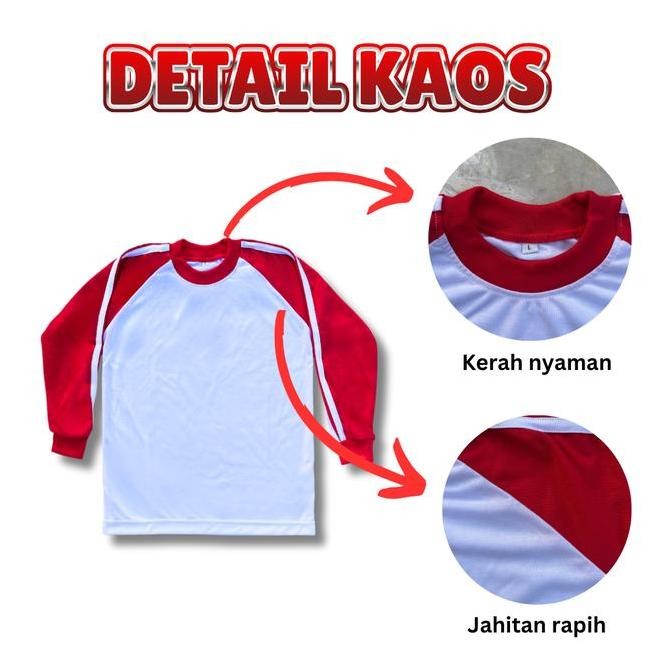 Setelan Kaos Olahraga Sd | Merah Putih