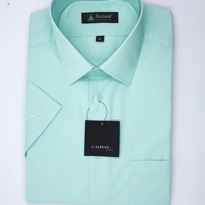 ALISAN REGULER Original Kemeja Pria Lengan Pendek Abu6 (Abu Tua ) HS