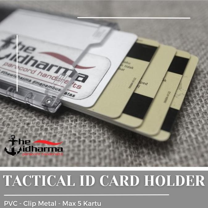

Tactical Id Card Holder 4 Slot + Klip Besi Model Metal Kuat Original