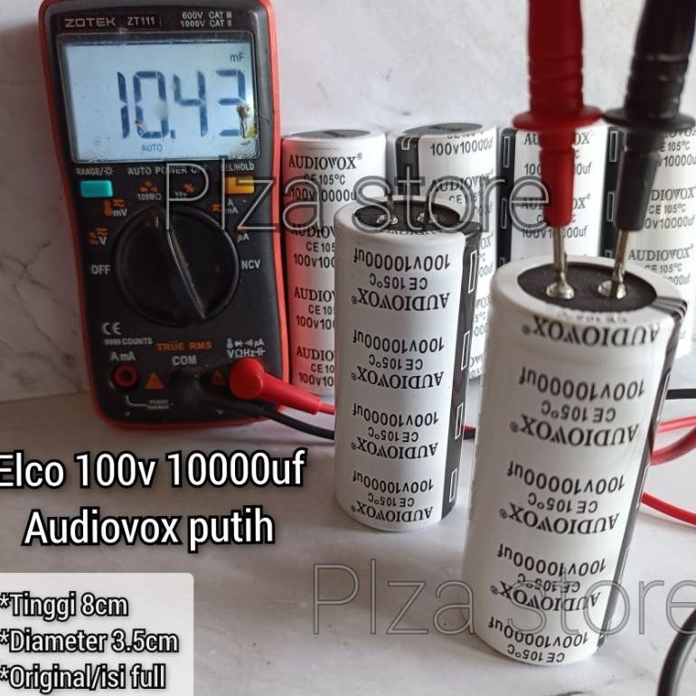 ELKO 100V 10000UF AUDIOVOX PUTIH ELCO 10.000UF 100V ORIGINAL BAGUS BERKUALITAS