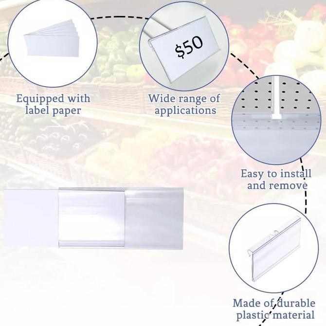 

30Pcs Label Harga Mika Pvc Transparan / Price Tag Holder Murah Original