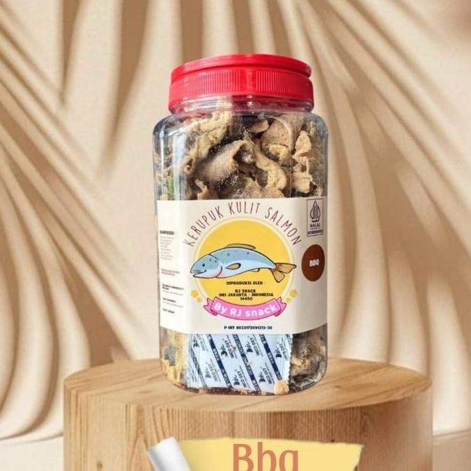 

Kerupuk Kulit Ikan Salmon Rasa Bbq Toples Jumbo 220Gr Cemilan Kriuk Crunchy