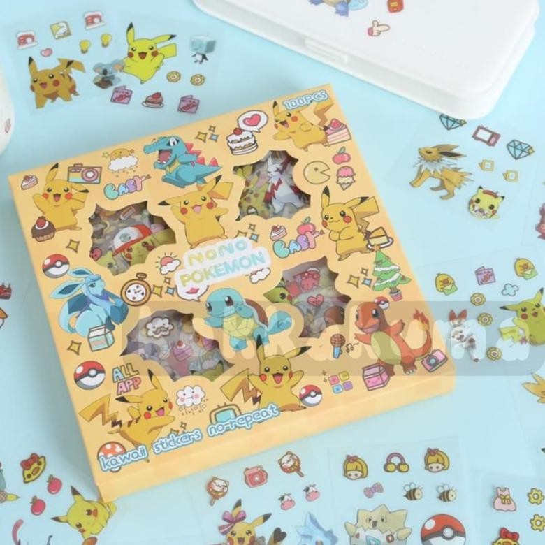 

Dh-68 ( Kkm ) Nono Pokemon Aesthetic Sticker Box Karakter Anak Korea Character Anime Stiker Isi 100 Lembar Waterproof Anti Air Dh-68