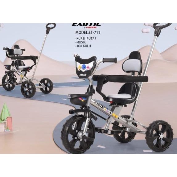 Sepeda Anak Bayi Balita Roda 3 Tricycle Exotic Et711 Kursi Putar