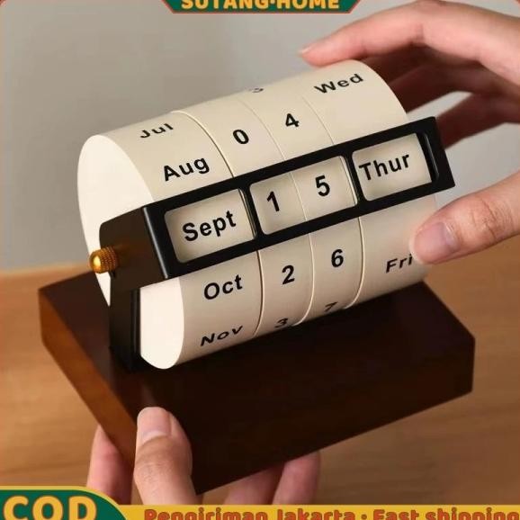 

SUTANGHOMEKalender Roda Berputar/Rotatable Wheel Calender/Kalender abadi dapat menghitung mundur/Kalender meja dekorasi desktop/Kalender Meja Sepanjang Masa Aesthetic Calendar