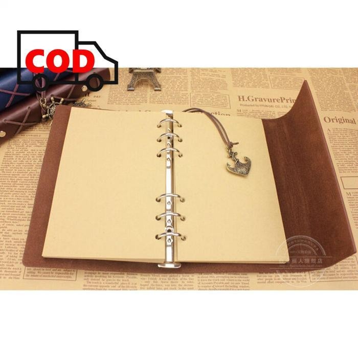 

SWG Buku Binder Agenda Catatan Harian Cover Kulit Desain Retro dengan Tali Pembatas Pirate Vintage Compass Notebook Unik Klasik Elegan