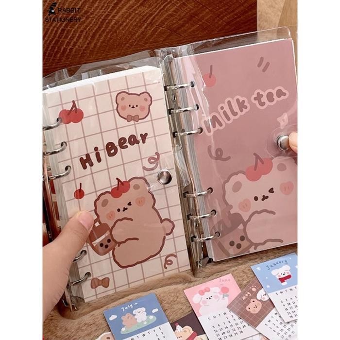 

SWG Binder note A6 cute peach / Buku catatan 100 lembar/ Notebook journal lucu daily planner-Rabbit Stationery