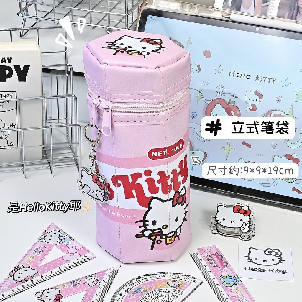 

kitty Pemegang Pena Vertikal Kucing Penutup Lipat Tas Pena Kapasitas Besar#Kotak Penyimpanan Alat Tulis