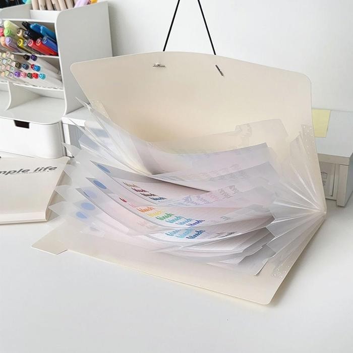 

SWG Winzige Tas File A4 8 / 12 Sekat Indeks Bahan Cute Document Bag A4 File Folder Organizer Stationery Map