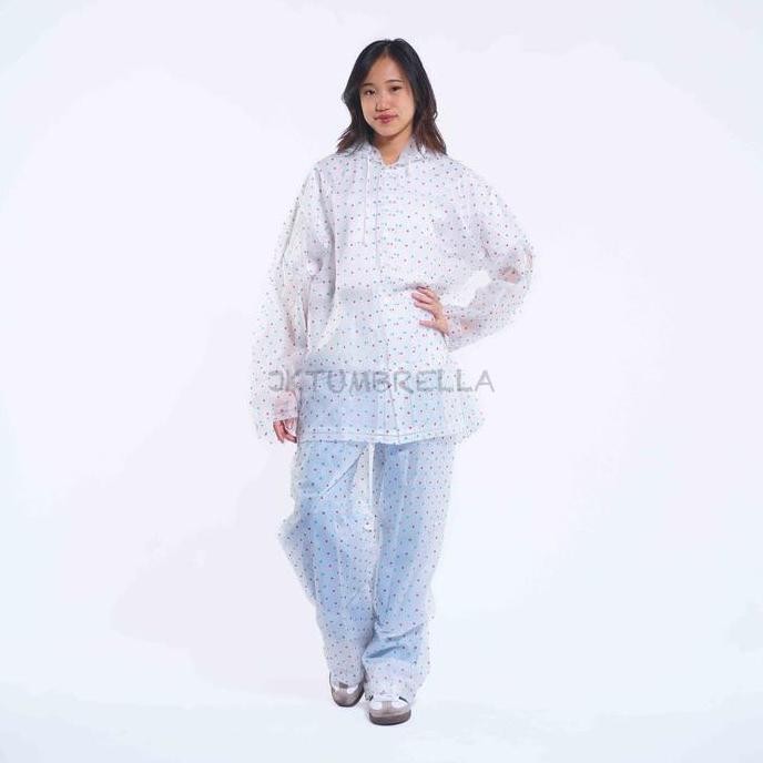 Jas Hujan Wanita / Setelan Jas Hujan / Jas Hujan Transparan / Jktumbrella - Grc - Mj827