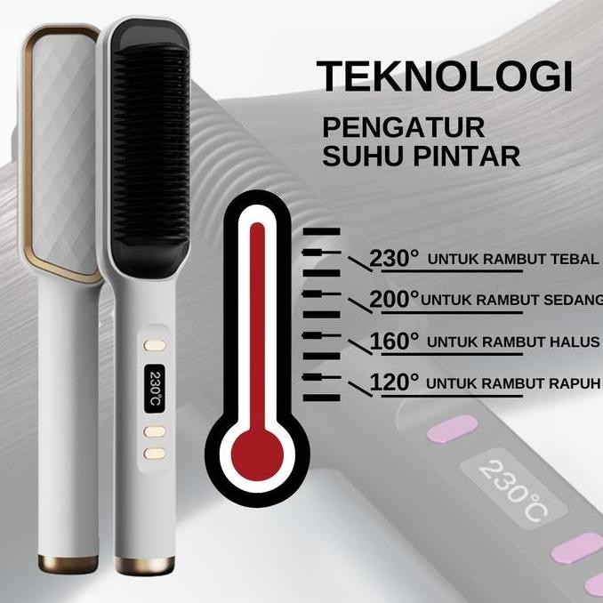 Catokan Sisir 2 In 1 Catok Pelurus Dan Curly Rambut Straightener