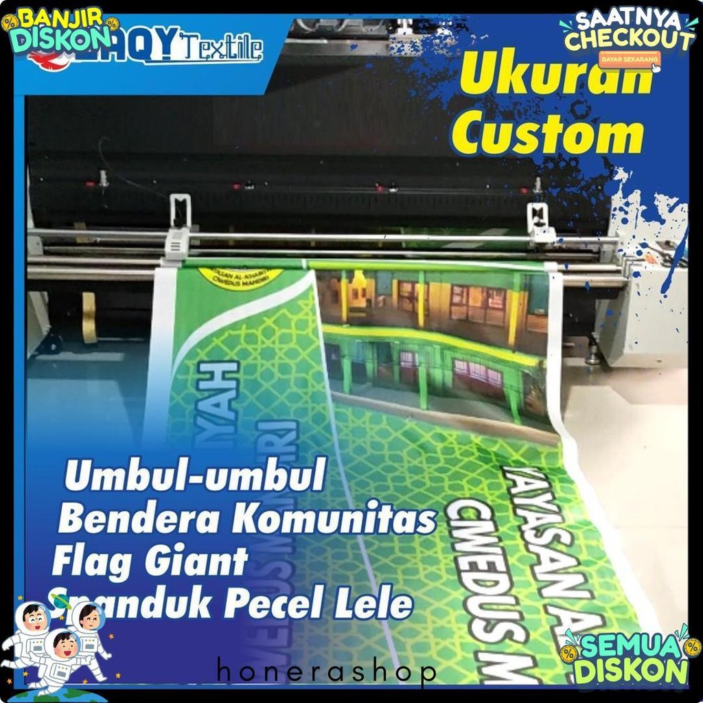 

Bendera Custom Bahan Kain Satin Tc | Bendera Partai Ukuran 100X50Cm Diskon