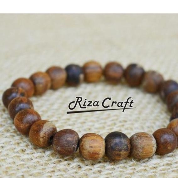 Gelang Kayu Gaharu Buaya Asli Wangi Kalimantan Bulat Super King 8 Mm