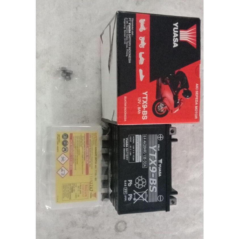Aki Motor Ninja 250cc / Batre Ninja 250cc / Aki Batre Battery Yuasa 250cc / Aki Batre Yuasa YTX9-BS 