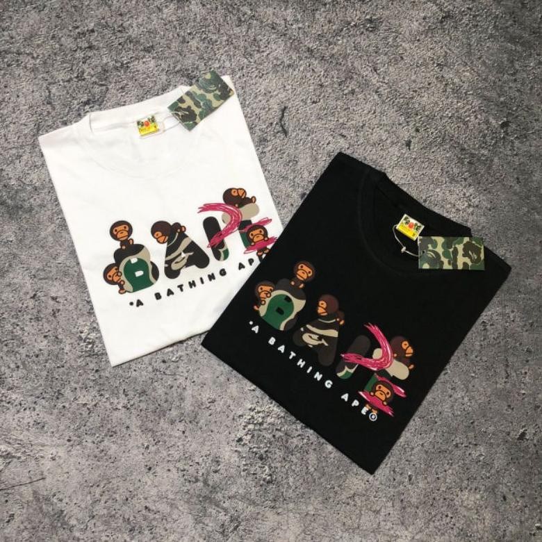 Kaos Bape X Bait Tee Original Full Tag Mirror Premium