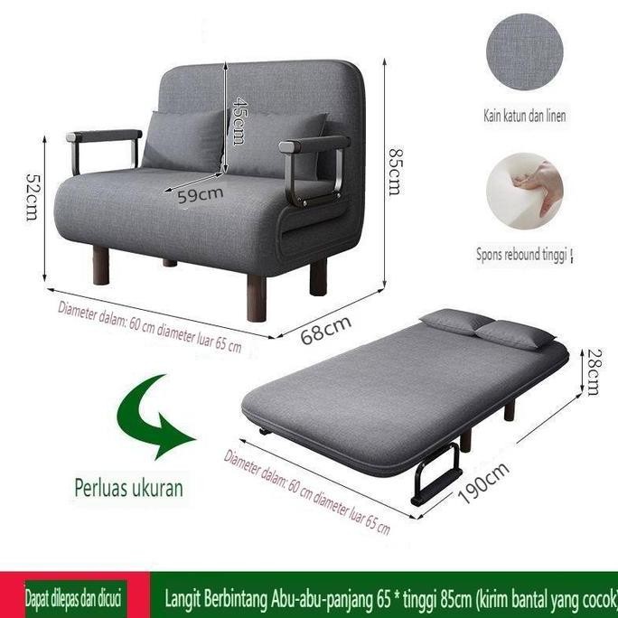 L&Q Berikan bantalSofa multifungsi Sofa lipat Tempat tidur sofa Kursi lipat Tempat tidur single Kurs