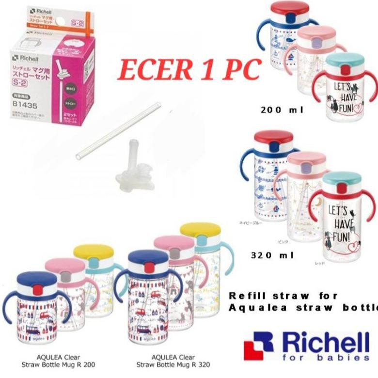 Ecer 1 pc Richell Straw Replacement S2 Untuk Aqualea Straw S-2  Sedotan Richell S2