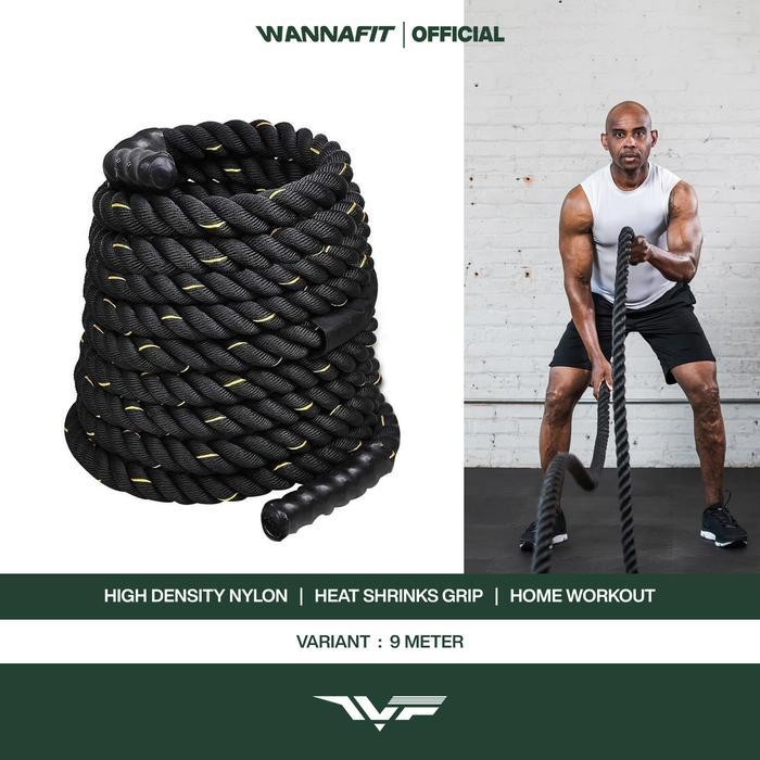 Wannafit Battle Rope | Olahraga Tangan & Kaki | Alat Olahraga Rumah Original Dan Terpercaya