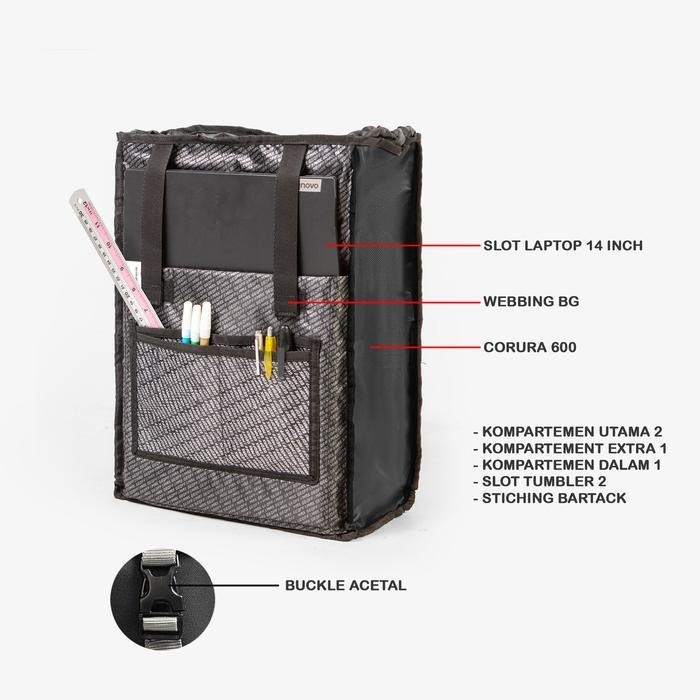 Geoff Max - Almost All Black |  Tas Punggung | Backpack Ransel Pria  |  Tas Backpack Sekolah Kuliah 