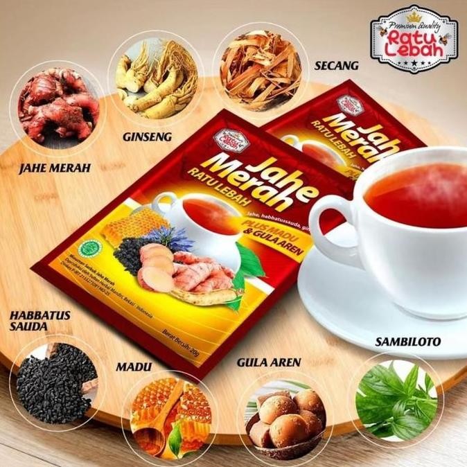 

Jahe Merah Super Ratu Lebah 6 In1 Per Renteng 10 Sachet Madu Jahe Merah Murni Plus Ginseng Sambiloto Habbatussauda Kapulaga Hijau Gula Aren Dll 1 Renceng Isi 10 Pcs
