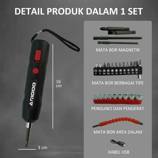 BLUR Obeng listrik set alat obeng otomatis mini driver bor listrik kecil rumah tangga yang dapat dii