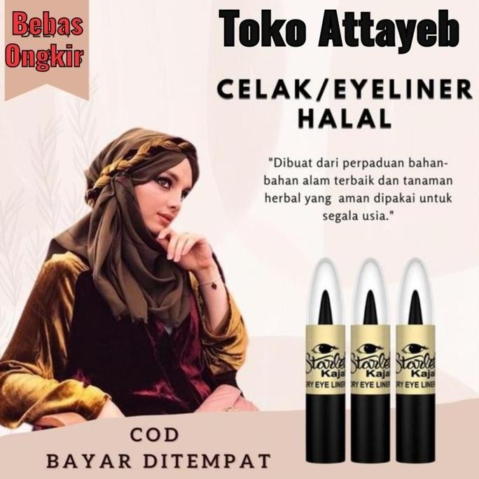 Perpak 12 Pcs Celak Sipat Mata Starlet Celak Sifat Kajal Perlusin