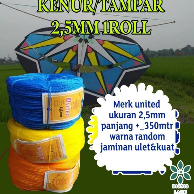 ty-65 1ROLL TALI TAMPAR 2,5MM UNITED ORIGINAL/ KENUR 2,5MM UNITED 1 ROLL/ TALI TAMBANG 2,5MM TALI SE