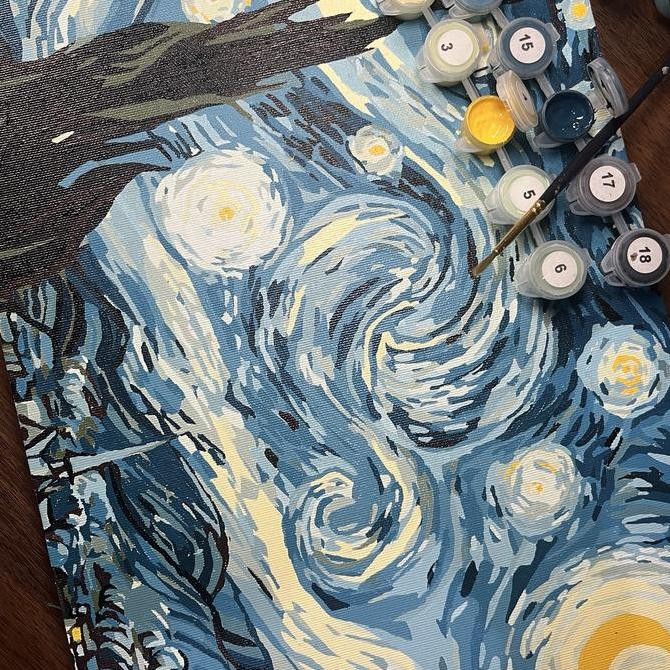 

Starry Night - Paint by Numbers - 35x25cm - by LukisYuk