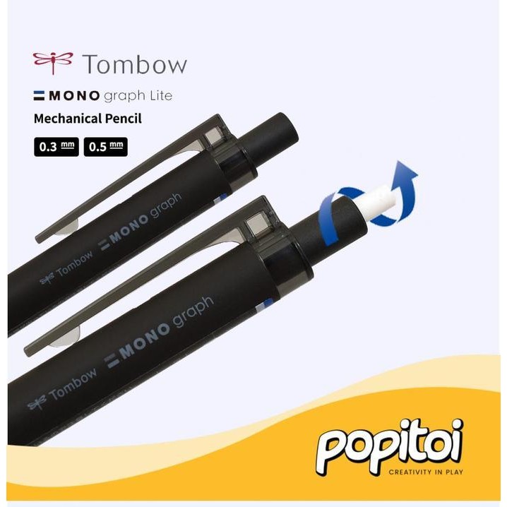 

Sp Tombow Mono Graph Lite Mechanical Pencil Pensil Mekanik 0.3 0.5 Mm
