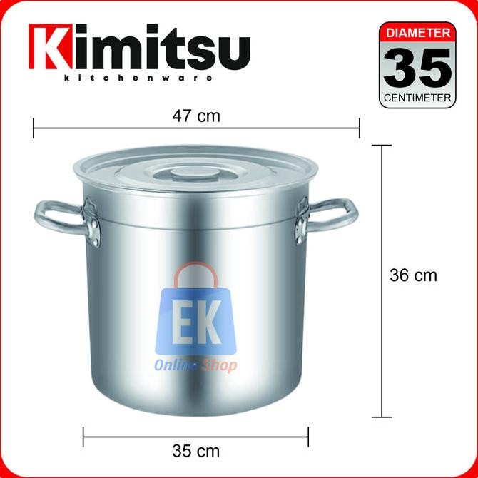 Panci Stainless 35cm Kimitsu | Dandang Stainless Steel | Panci Stainless Steel Tebal | Panci Dandang