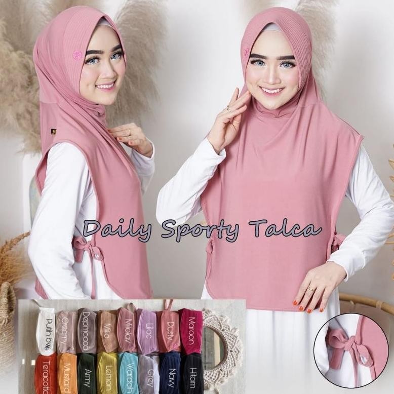 Bergo Sporty Ped Antem/Hijab Sporty Pet Antem Tali/Hijab Olahraga Muslim/Rompi Vest Luaran hijab Spo