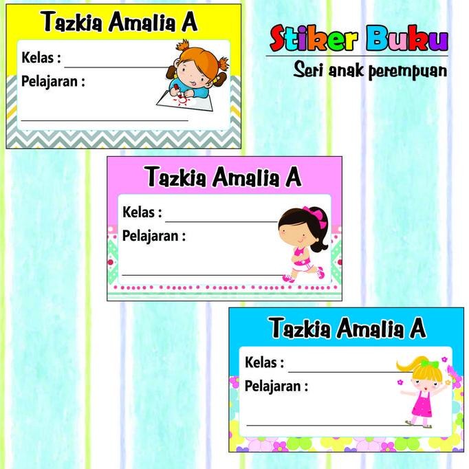 

populer] Stiker buku / stiker nama anak seri (kpop,perempuan,iron man,helo kity