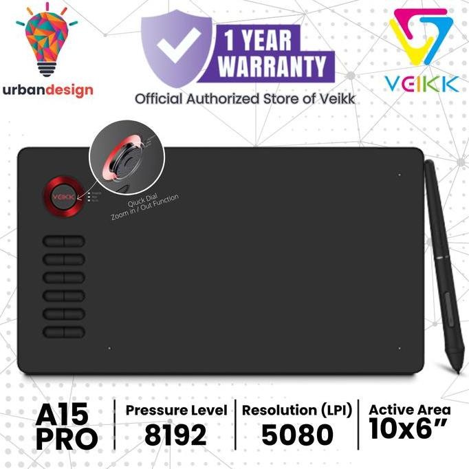 TERLARIS - Veikk A15 PRO Digital Graphic Drawing Pen Tablet