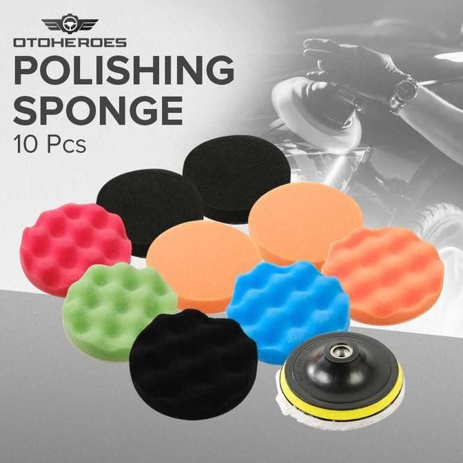 SET BUSA SPONS ALAT POLES BODY MOBIL KENDARAAN PAD 5 INCH 10PCS