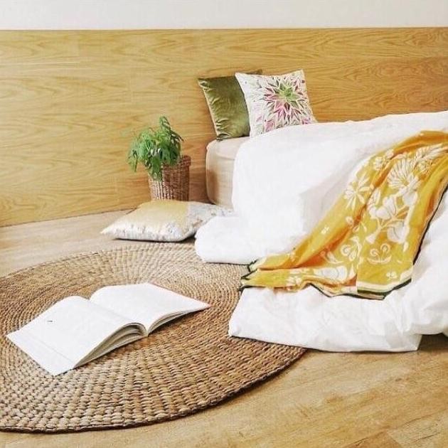 Karpet Eceng Bulat Diameter 150cm [L015] - Karpet Enceng Gondok Natural, Karpet Rotan, Karpet Anyam