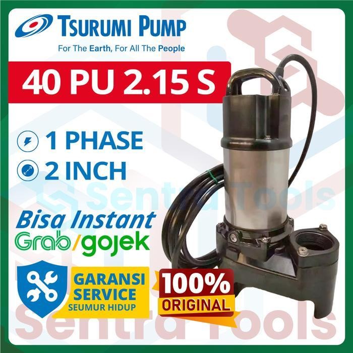 Pompa Celup Tsurumi 40Pu2.15S Pompa Kolam Ikan Submersible Landscape Air Terjun Kolam Ikan Akuakultu