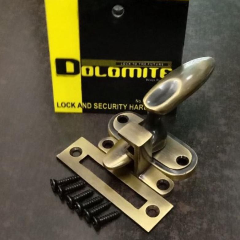 Rambuncis Dolomite/kunci jendela/Grendel jendela/slot jendela kayu antik Brass RB-2141