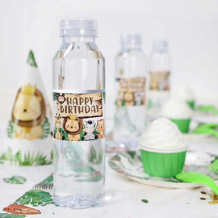 

Bis Geeparty 10 Pcs Tema Stiker Botol Air Lucu Label Tahan Air Untuk Dekorasi Pesta Ulang Tahun Anak Laki-Laki Perempuan Hewan / Dinosaurus / Konstruksi / Putri Duyung / Kupu-Kupu