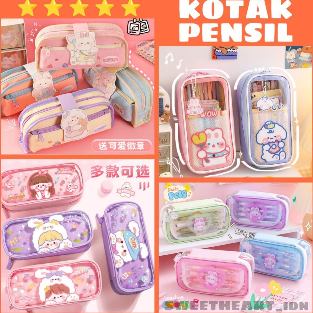 

Readyy!! BIG SALE!! Kotak pensil anak / tempat pensil lucu anak sekolah / kotak pensil 2 tingkat 3 tingkat seleting