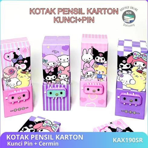 

Readyy!! BOS Kotak Pensil Karton Berdiri Tingkat Pin + Cermin/Pencil Box/Wadah Pensil