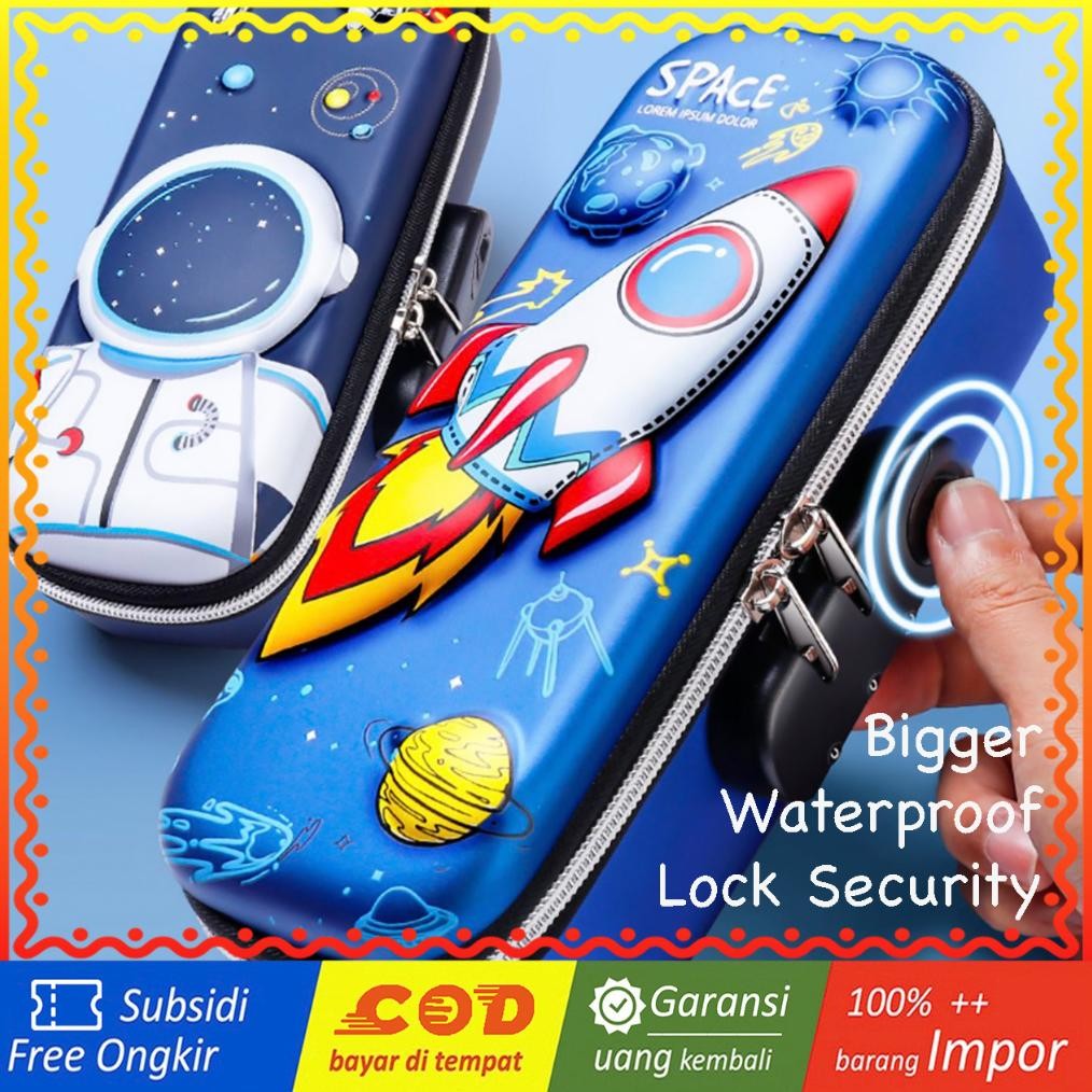 

Readyy!! WWH14C Tempat Pensil EVA Sekolah BESAR LOCK KUNCI School Pencil Bag Box TKM