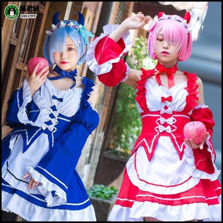 CC-30 dress re:zero ram rem maid costume cosplay kostum re zero devil