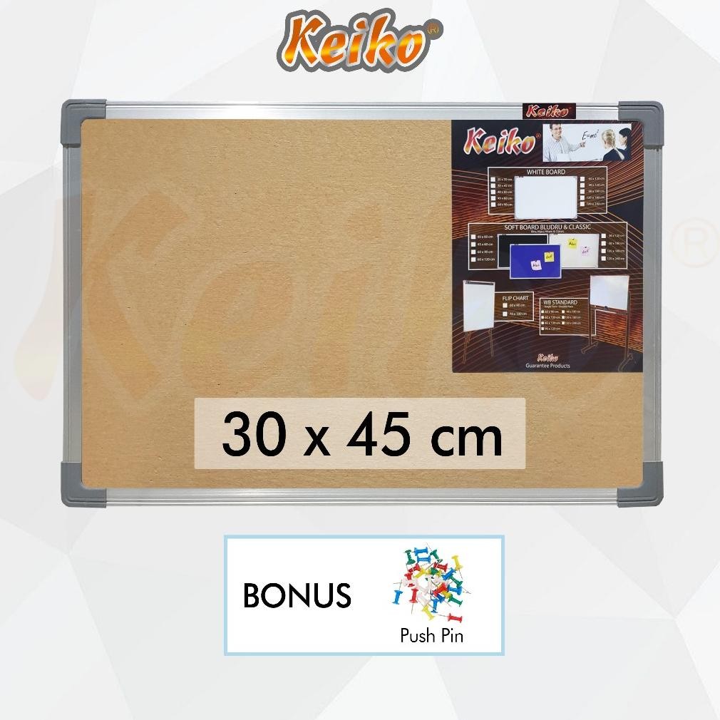

Readyy!! Softboard / Pin Board / Cork Board / Papan Pengumuman / Mading Gantung Polos Keiko 30 x 45 cm