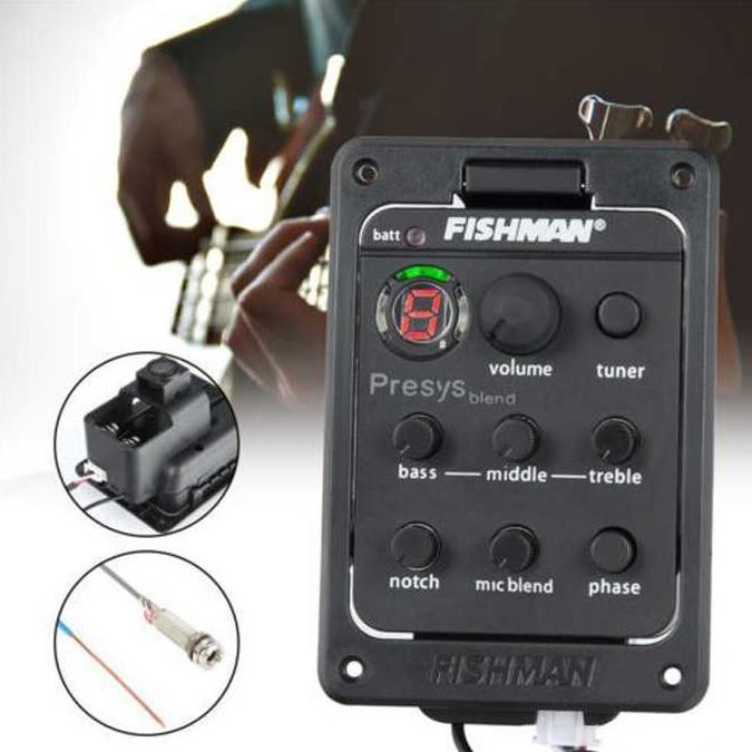 Terlaris Cod Fishman Preamp Amplifier Gitar Akustik Listrik Eq Tuner Presys Blend Full Set Eq-201