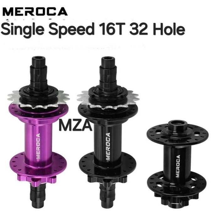 Best Promo, Meroca Hub Freehub Single Speed Disc Brake 32 Hole 16T 5 Bearing Hub Sepeda Bmx Dirt Jum