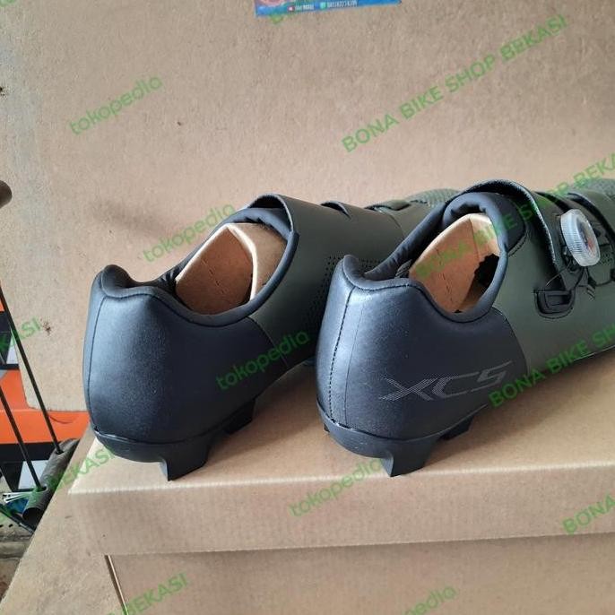 ready Sepatu Shimano XC5 XC502 Wide Moss Green - cleat clip shoes mtb