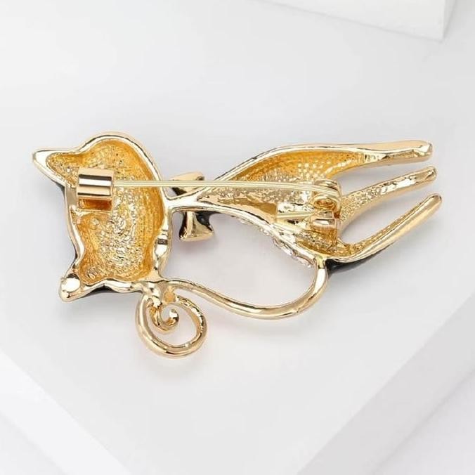 Baru  Bros peniti kucing aksen permata