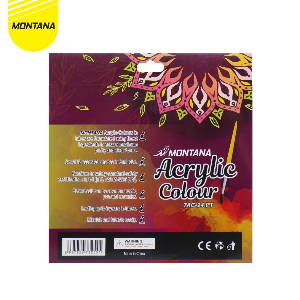 

Best! MONTANA Acrylic Colour Cat Akrilik 24 Warna Rich Pigments & Fast Drying TAC-24PT