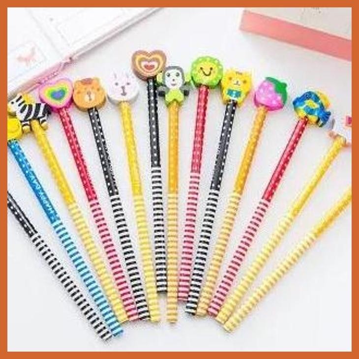 

( MAINAN HOBI ANAK ) PENSIL KARAKTER PENGHAPUS PENSIL LUCU SUDAH ADA PENGHAPUS NYA FANCY PACKING AMAN